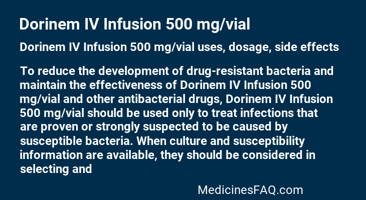 Dorinem IV Infusion 500 mg/vial