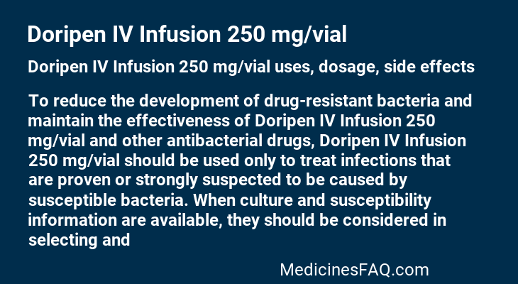 Doripen IV Infusion 250 mg/vial
