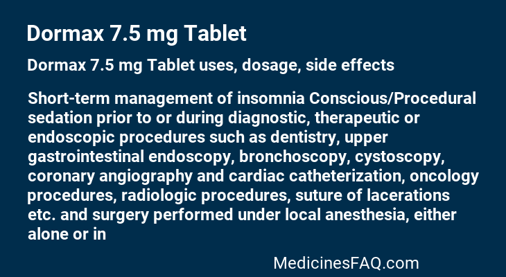 Dormax 7.5 mg Tablet