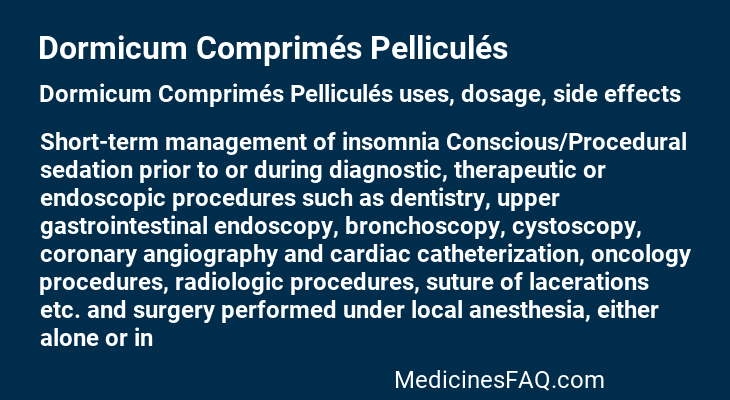 Dormicum Comprimés Pelliculés