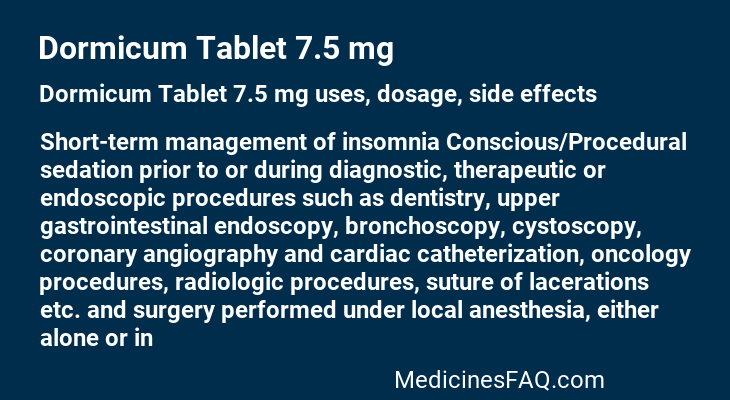 Dormicum Tablet 7.5 mg