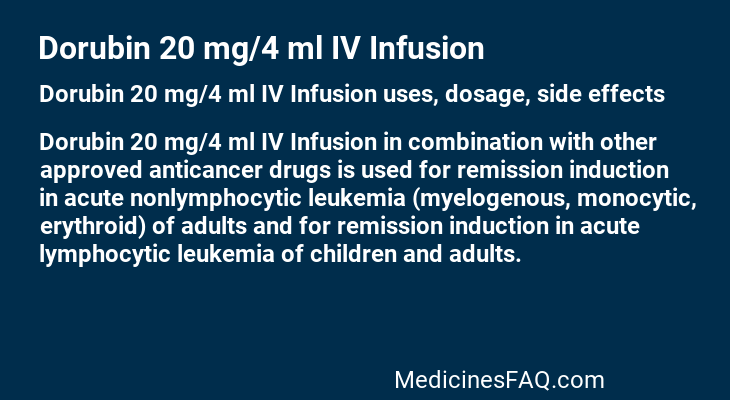 Dorubin 20 mg/4 ml IV Infusion