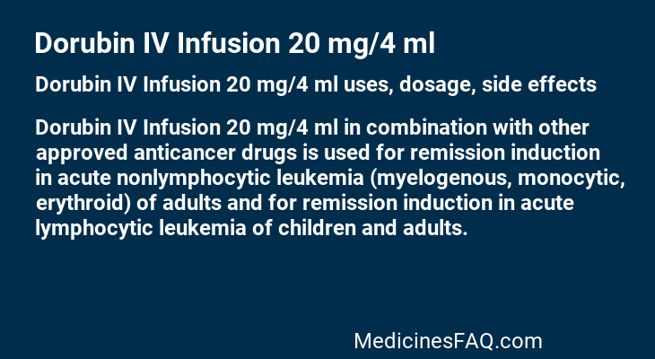 Dorubin IV Infusion 20 mg/4 ml