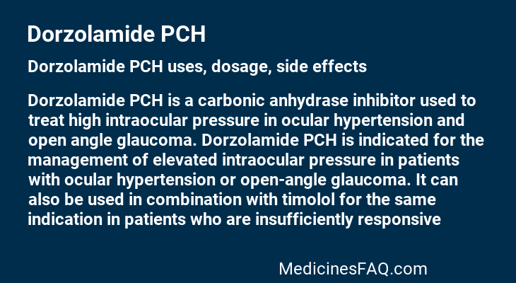 Dorzolamide PCH