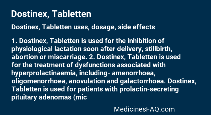 Dostinex, Tabletten