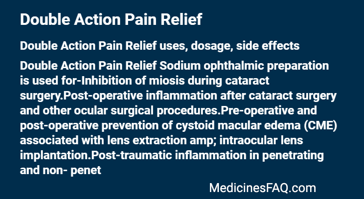 Double Action Pain Relief