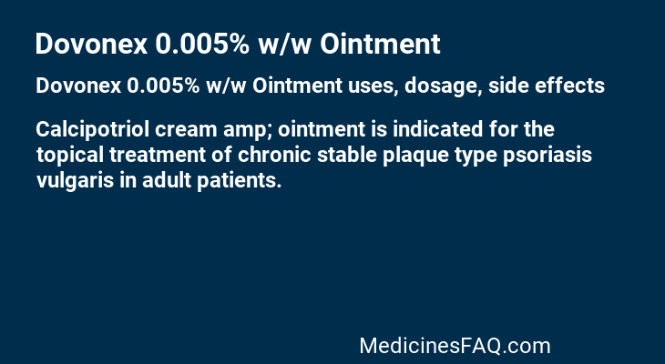 Dovonex 0.005% w/w Ointment