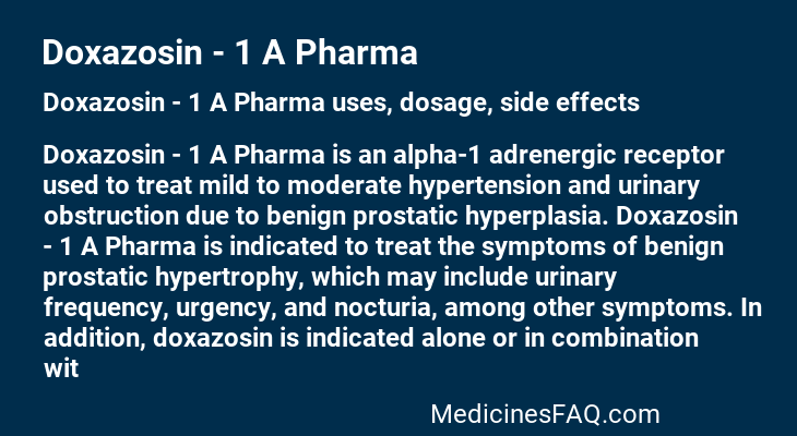 Doxazosin - 1 A Pharma