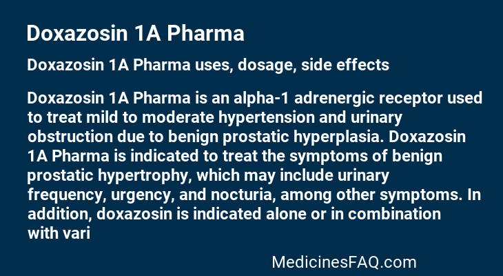 Doxazosin 1A Pharma