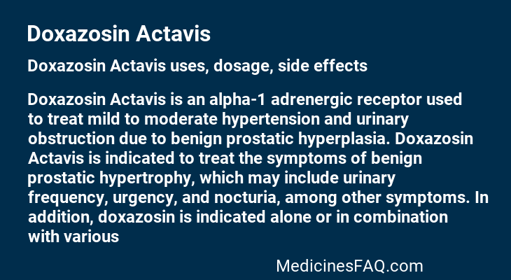 Doxazosin Actavis