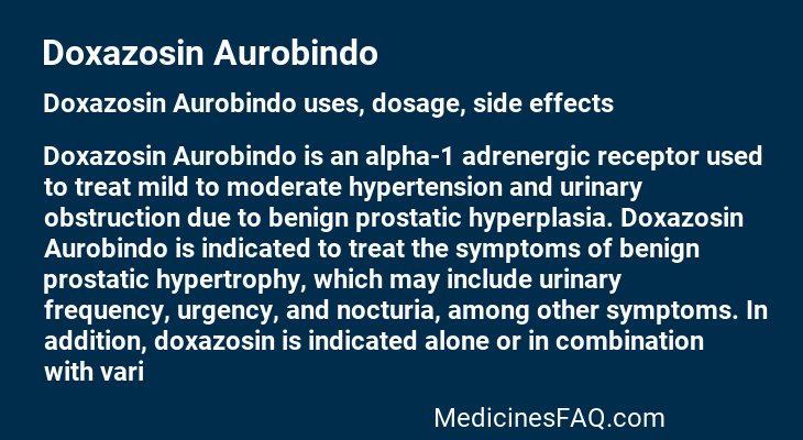 Doxazosin Aurobindo