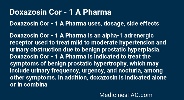 Doxazosin Cor - 1 A Pharma