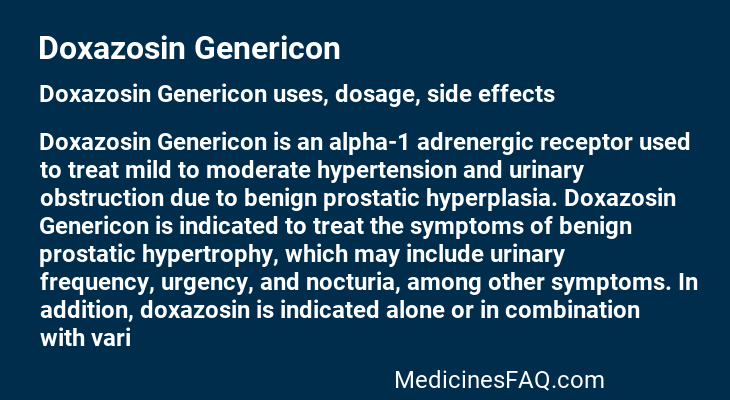 Doxazosin Genericon