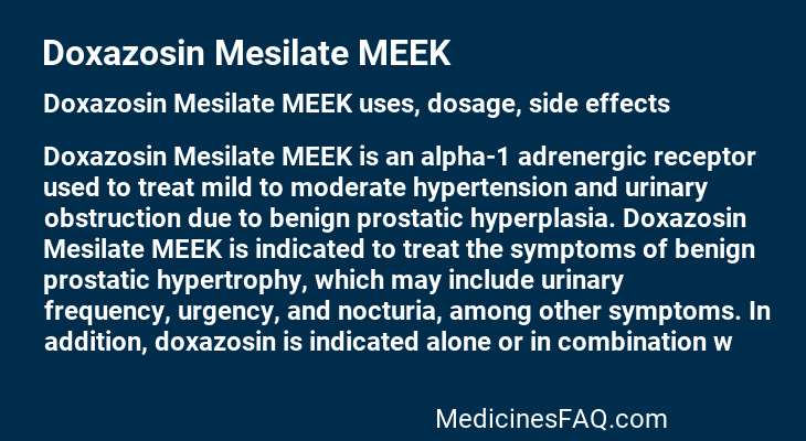 Doxazosin Mesilate MEEK