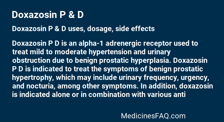 Doxazosin P & D