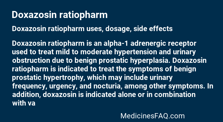Doxazosin ratiopharm
