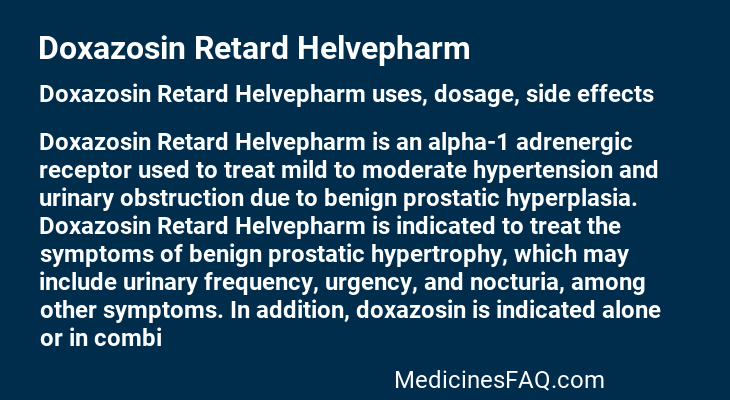 Doxazosin Retard Helvepharm