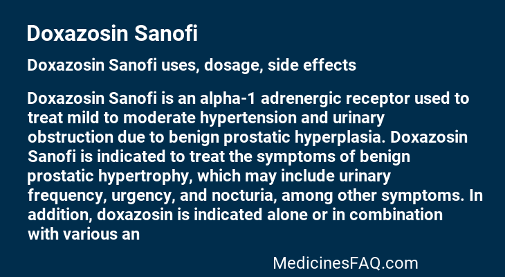 Doxazosin Sanofi