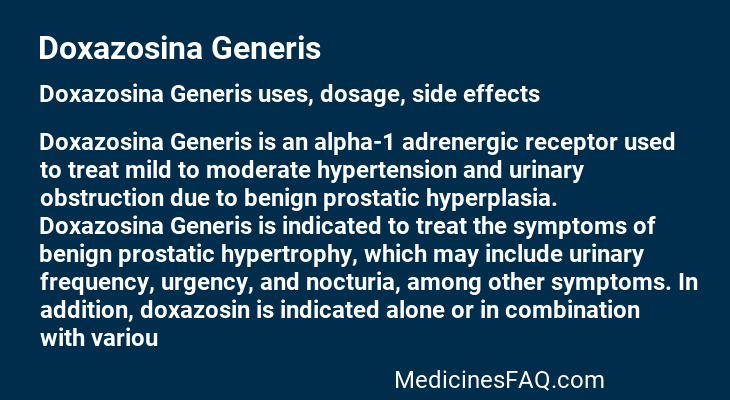 Doxazosina Generis