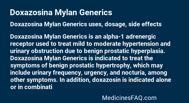 Doxazosina Mylan Generics