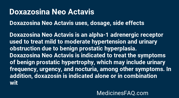Doxazosina Neo Actavis