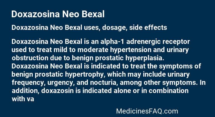 Doxazosina Neo Bexal