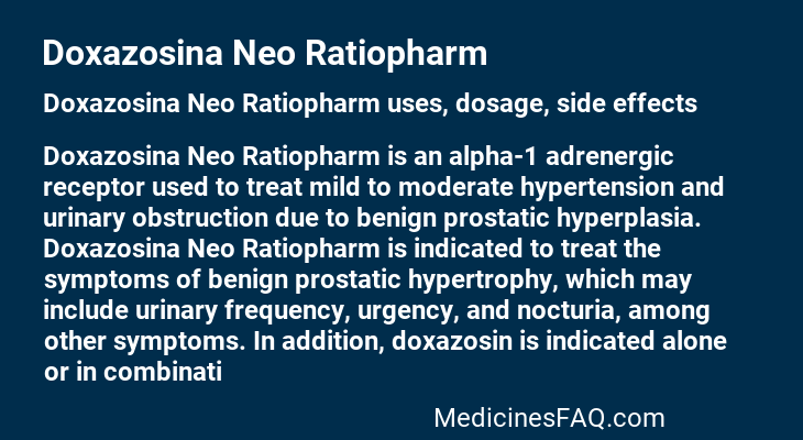 Doxazosina Neo Ratiopharm