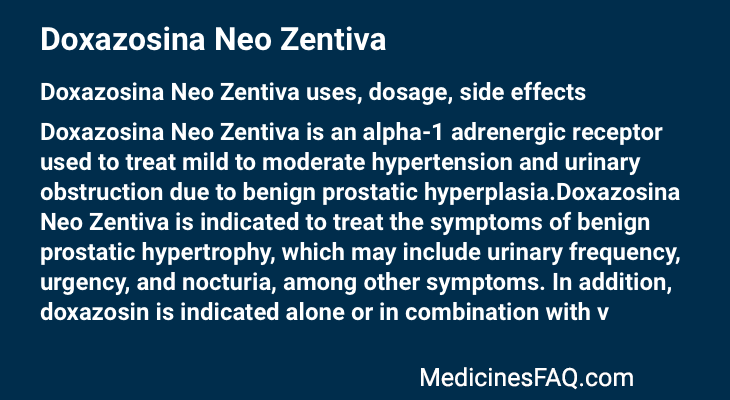 Doxazosina Neo Zentiva