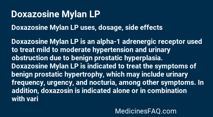 Doxazosine Mylan LP