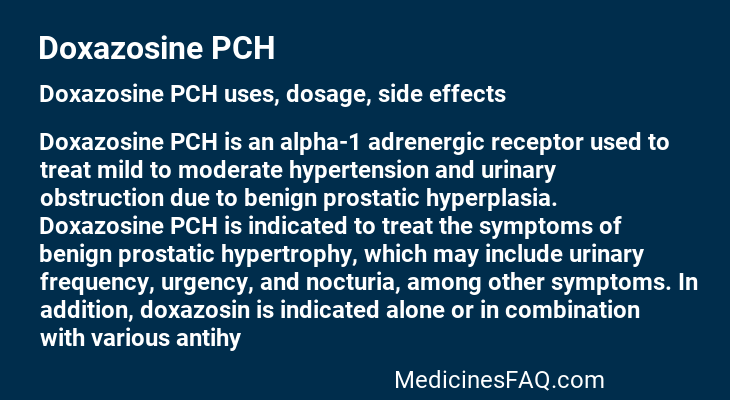 Doxazosine PCH