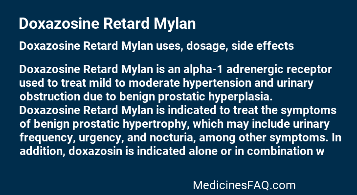 Doxazosine Retard Mylan