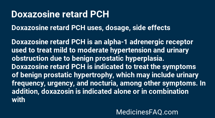 Doxazosine retard PCH
