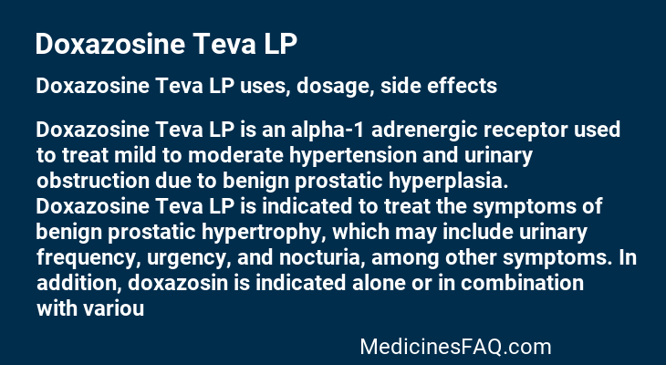 Doxazosine Teva LP