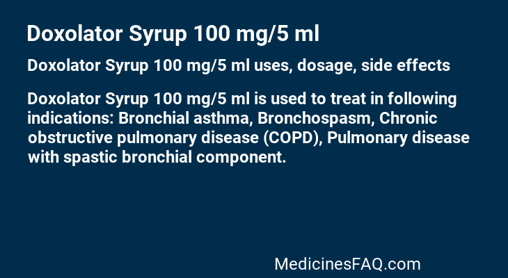 Doxolator Syrup 100 mg/5 ml
