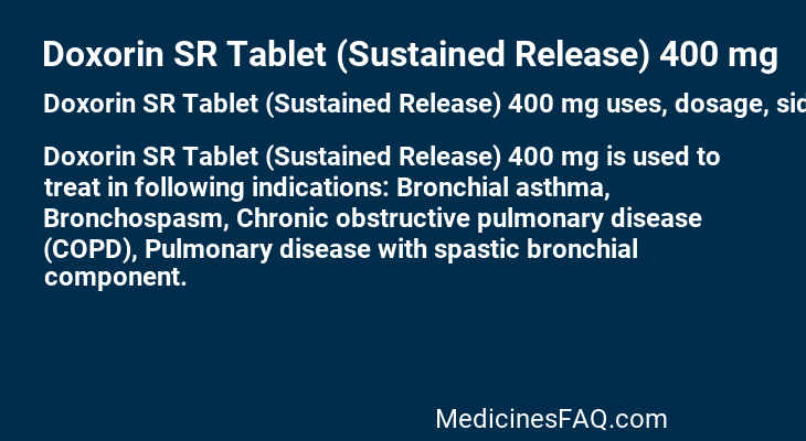 Doxorin SR Tablet (Sustained Release) 400 mg