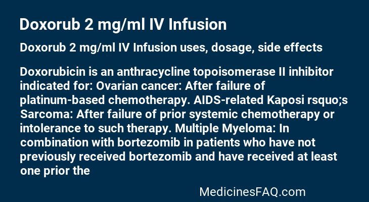 Doxorub 2 mg/ml IV Infusion