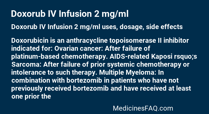 Doxorub IV Infusion 2 mg/ml