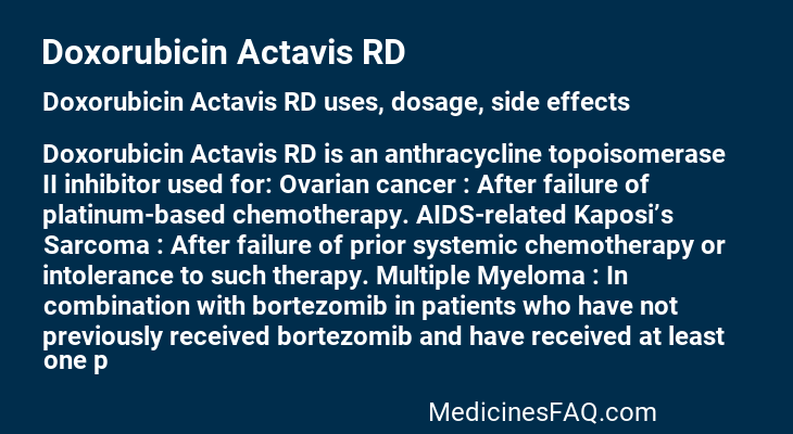 Doxorubicin Actavis RD