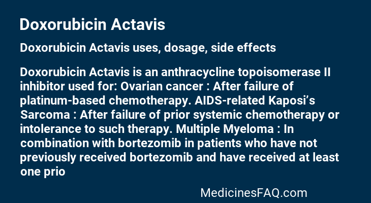 Doxorubicin Actavis