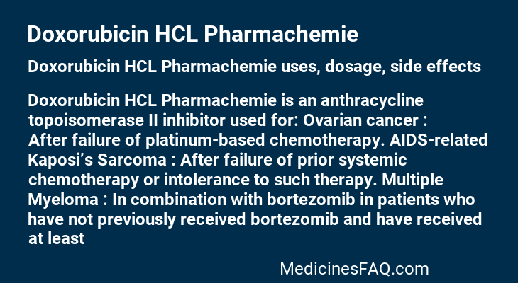 Doxorubicin HCL Pharmachemie