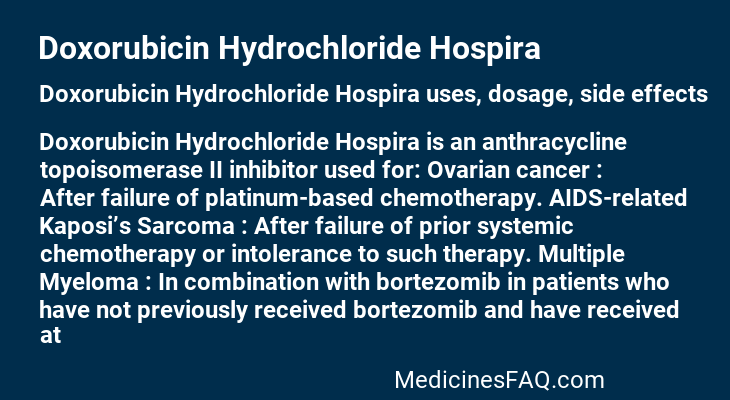 Doxorubicin Hydrochloride Hospira