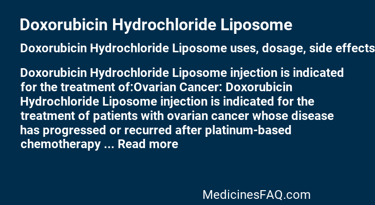 Doxorubicin Hydrochloride Liposome