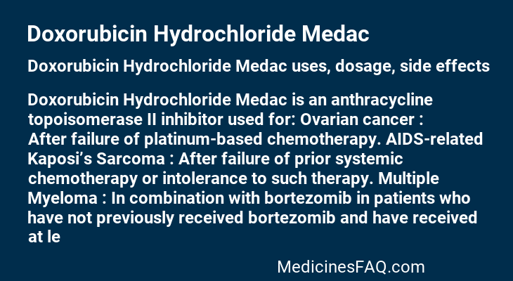 Doxorubicin Hydrochloride Medac