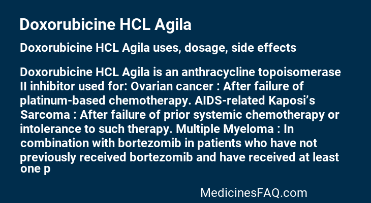 Doxorubicine HCL Agila