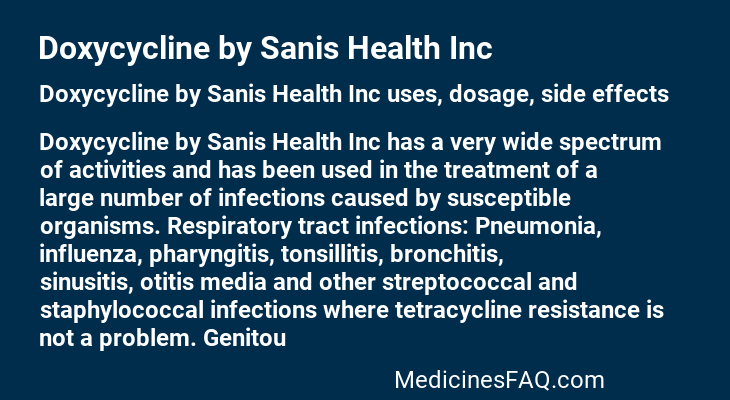 Doxycycline by Sanis Health Inc