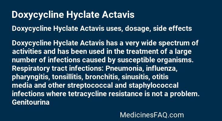 Doxycycline Hyclate Actavis