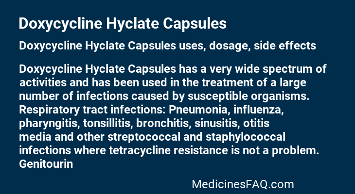 Doxycycline Hyclate Capsules