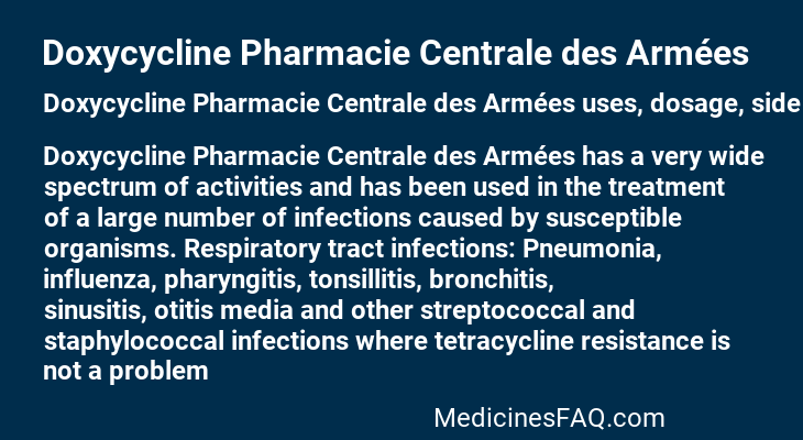 Doxycycline Pharmacie Centrale des Armées