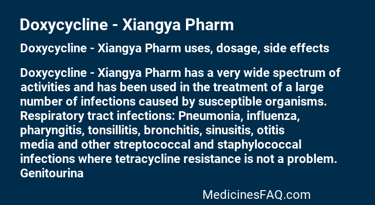 Doxycycline - Xiangya Pharm