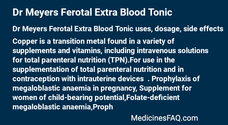 Dr Meyers Ferotal Extra Blood Tonic